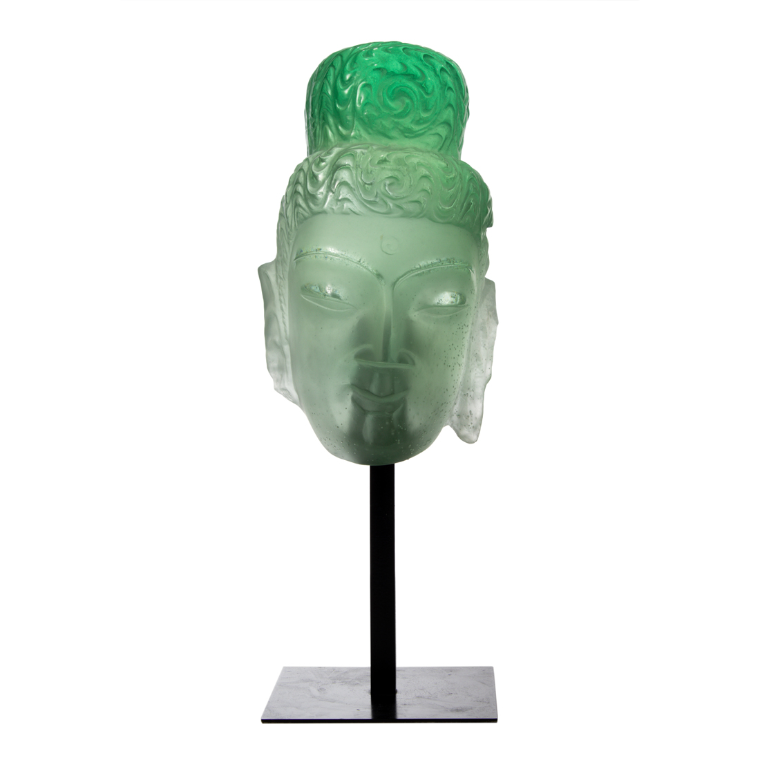 A DAUM PATE DE VERRE GLASS HEAD