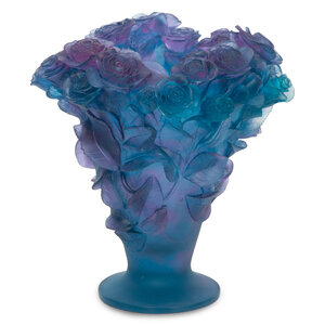 A Daum Pâte de Verre Roses Vase