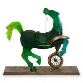 A Daum Pâte de Verre and Bronz