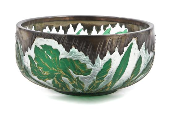 *A Daum Silver Mounted Enameled