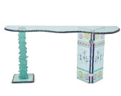 A DAVID ALAN ART GLASS CONSOLE