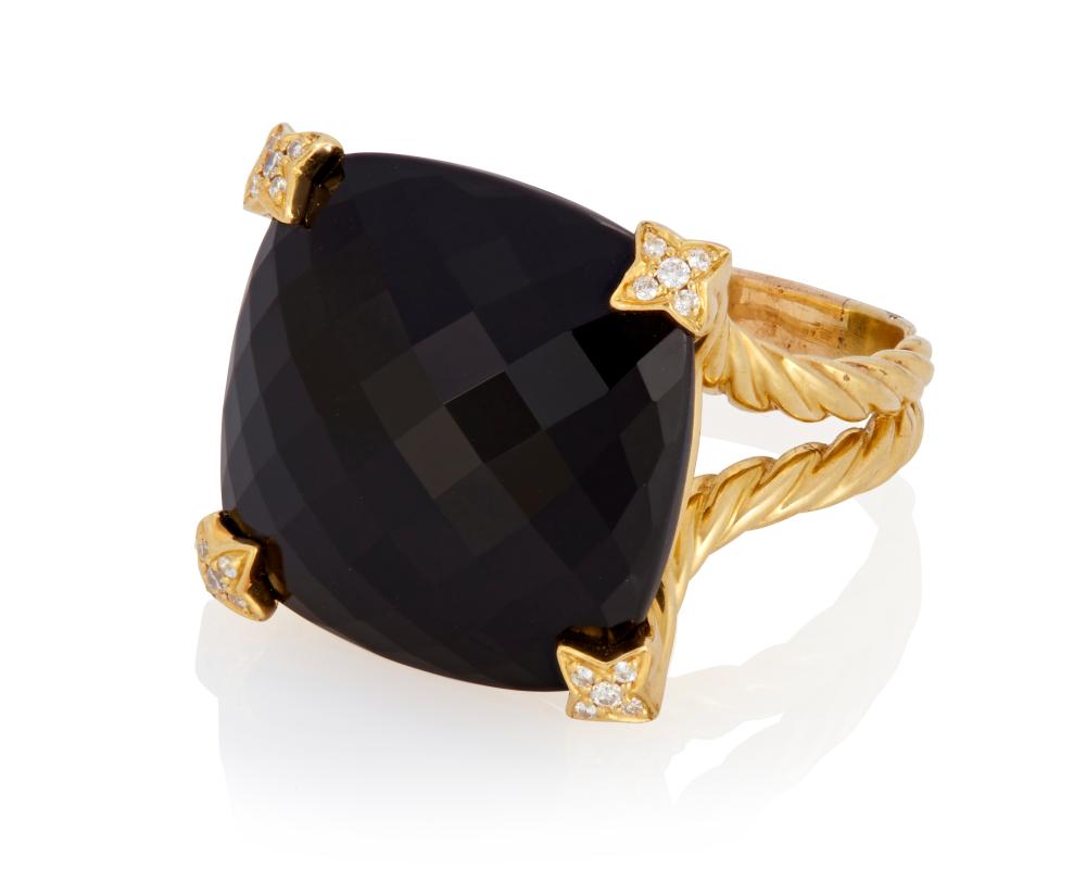 A DAVID YURMAN ONYX AND DIAMOND