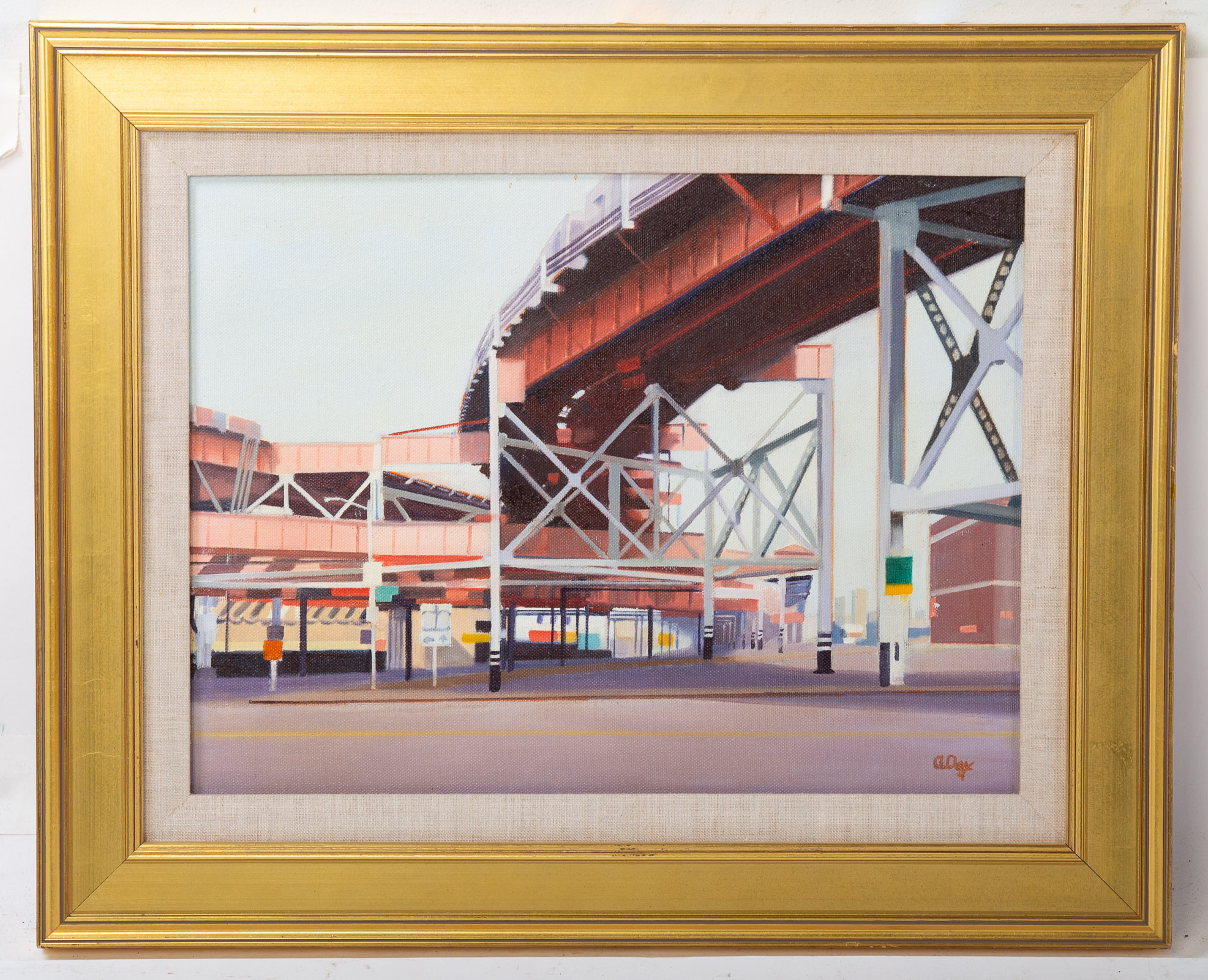 A. DAY. URBANSCAPE, OIL ON CANVAS