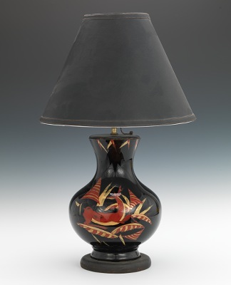 A Deco Style Reverse Painted Lamp
