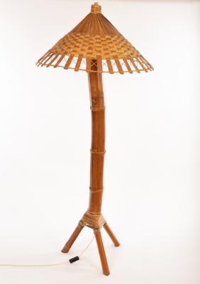 A decorative bamboo floor