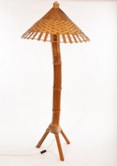 A decorative bamboo floor stan