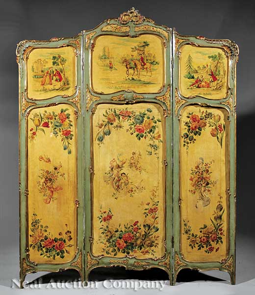 A Decorative Three-Panel Folding