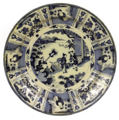 A Delft blue and white dish,