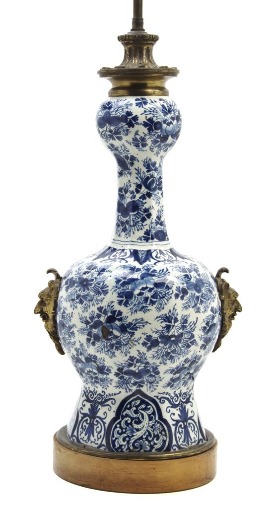*A Delft Ceramic Vase of baluster