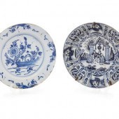 A Delft Pottery Charger and a