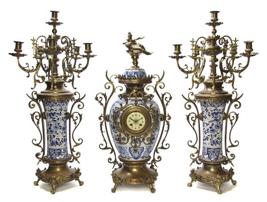 A Delft Pottery Gilt Metal