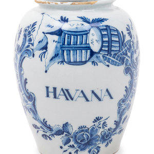 A Delft Pottery Tobacco Jar 18th