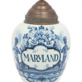 A Delftware Tobacco Jar with B