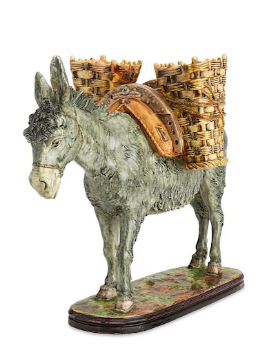 A DELPHIN MASSIER MAJOLICA MODEL OF