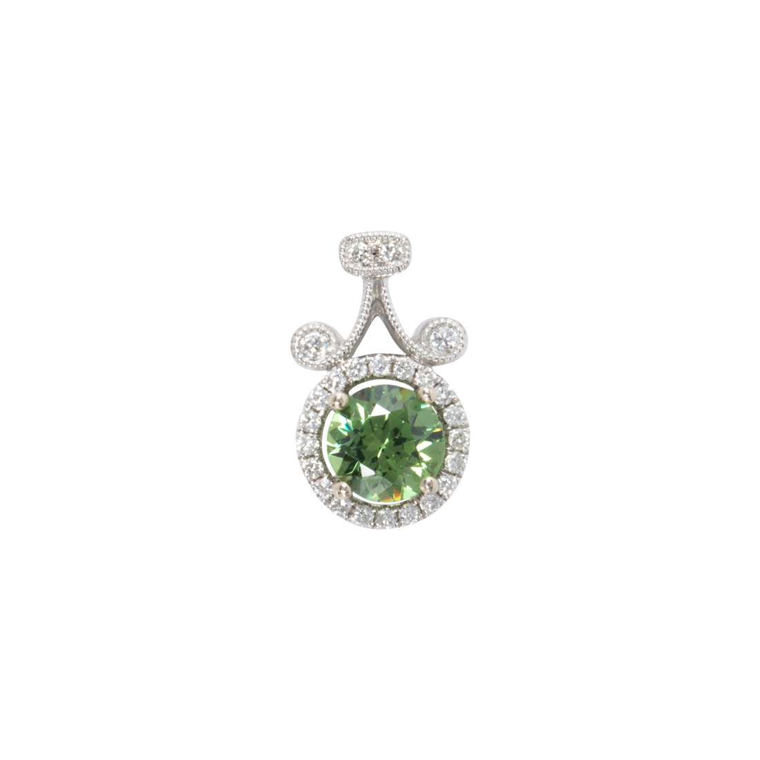 A DEMANTOID, DIAMOND AND 14K