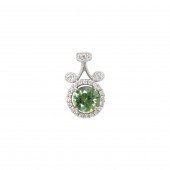 A DEMANTOID, DIAMOND AND 14K W