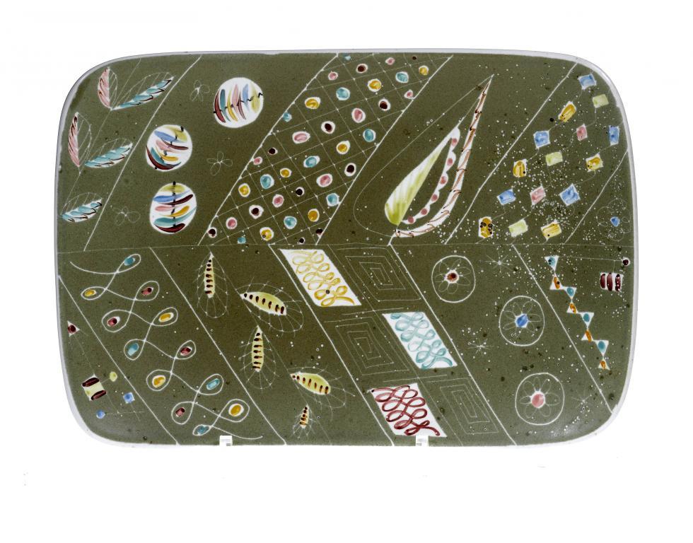 A DENBY STONEWARE CHEVIOT TRAY,