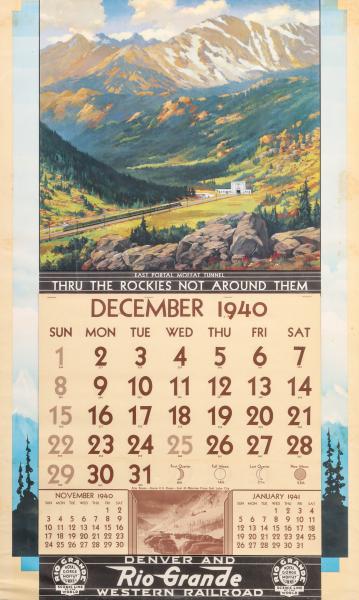 A DENVER RIO GRANDE CALENDAR FOR