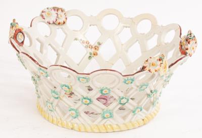 A Derby basket with pierced lattice