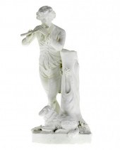 A DERBY BISCUIT FIGURE OF A SH