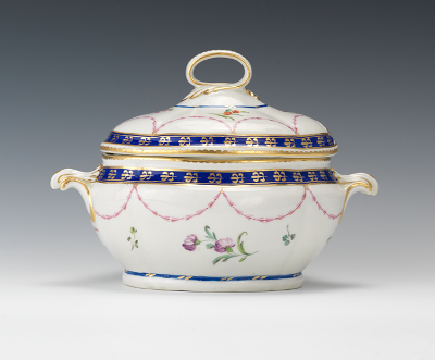 A Derby Blue-Ground Sauce Tureen