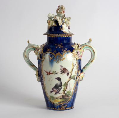 A Derby blue ground two-handled