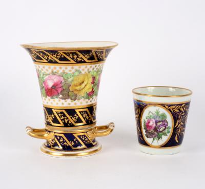 A Derby blue ground two-handled