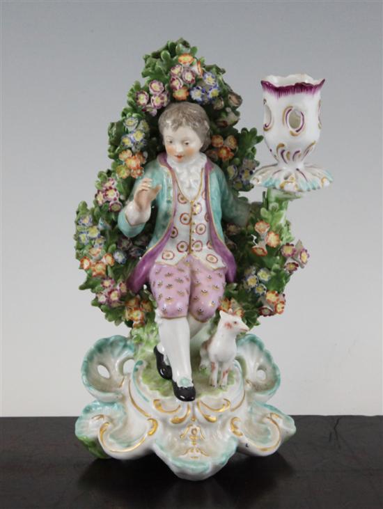 A Derby candlestick figure c.1770
