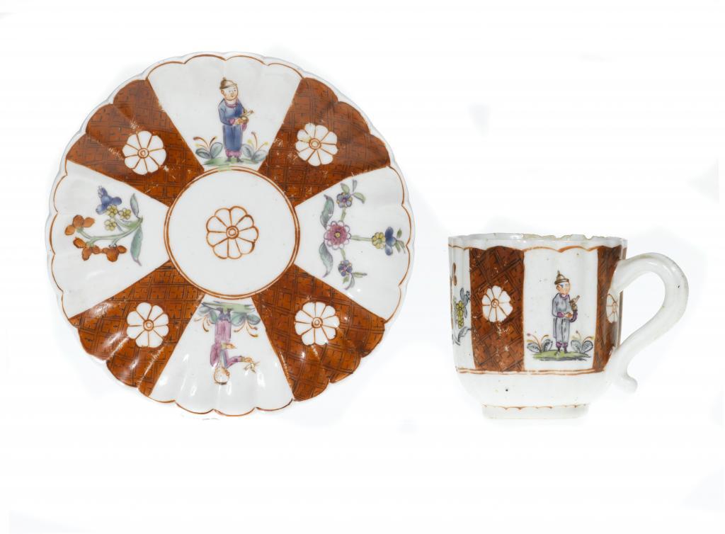 A DERBY COFFEE CUP AND SAUCER