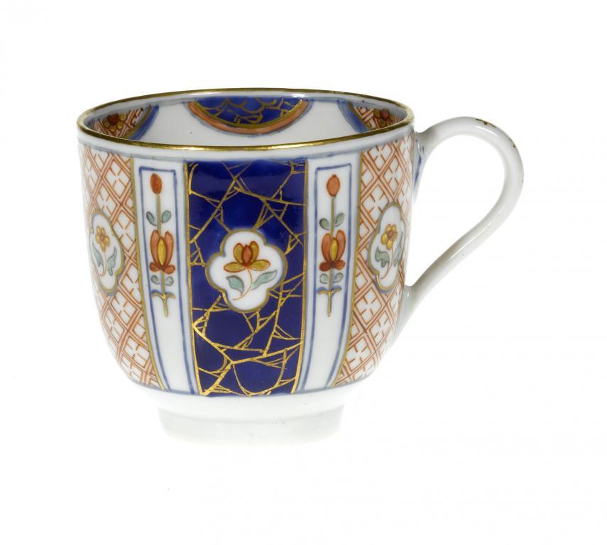 A DERBY COFFEE CUP enamelled and