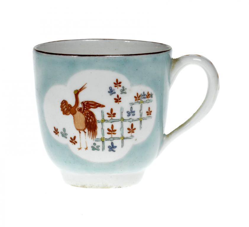 A DERBY COFFEE CUP enamelled in