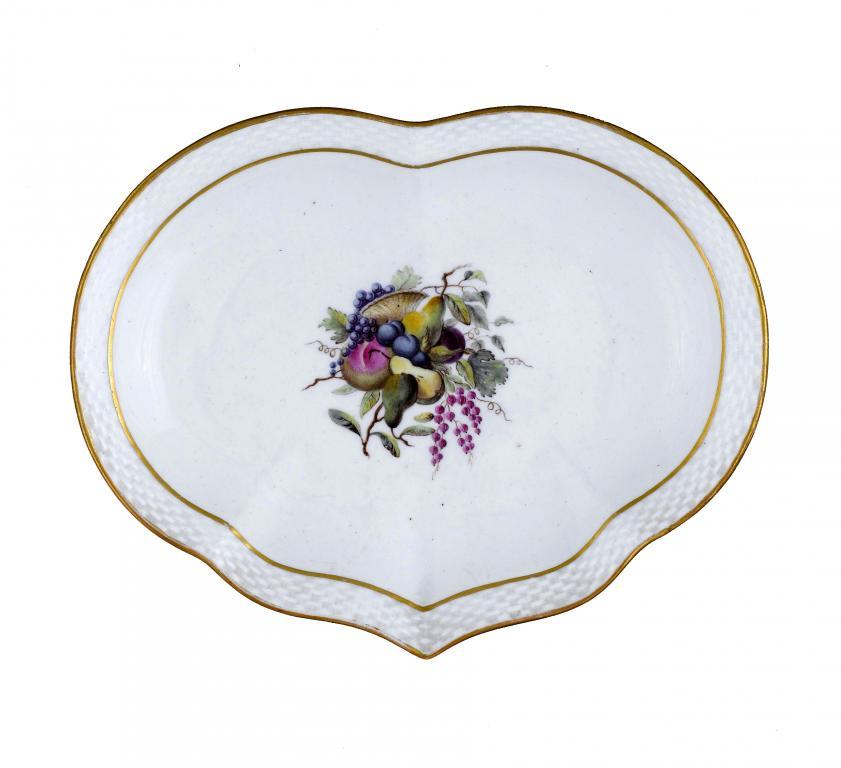 A DERBY DESSERT DISH painted to the