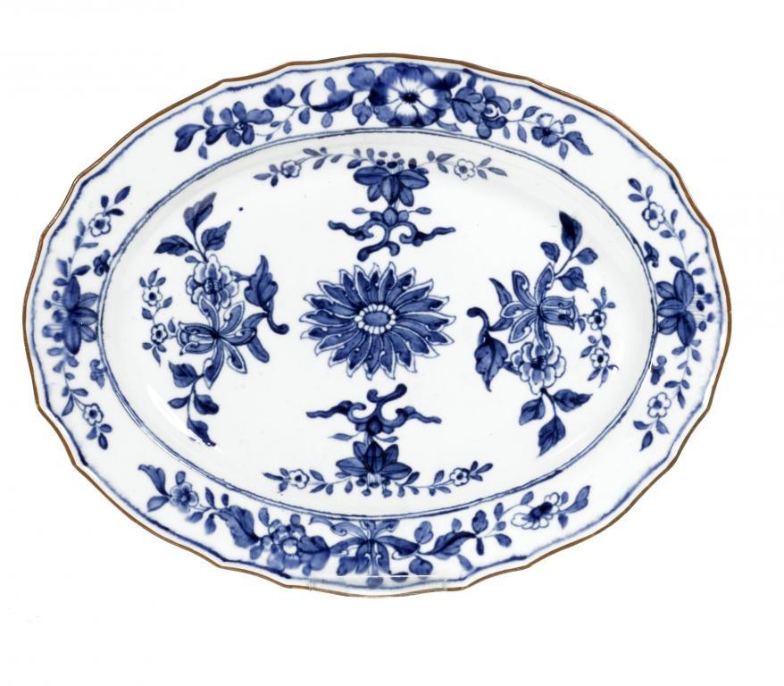 A DERBY DISH of shaped oval form,