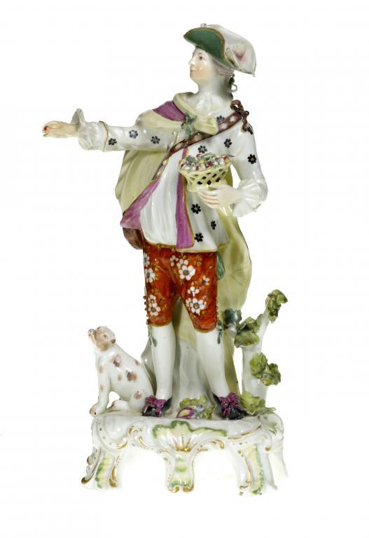 A DERBY FIGURE OF A DRESDEN