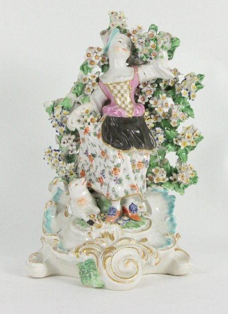 A Derby figure of a shepherdess