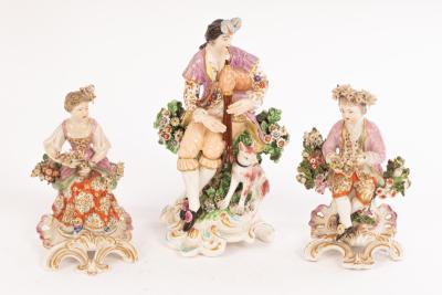 A Derby figure of a seated shepherd