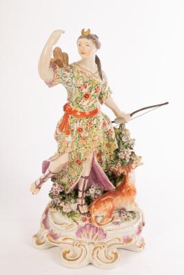 A Derby figure of Diana, 25cm high