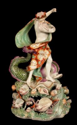 A Derby figure of Neptune, modelled