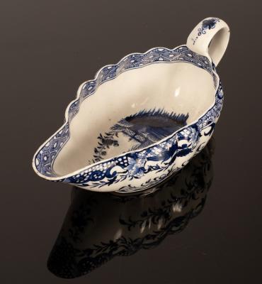 A Derby fluted sauceboat circa
