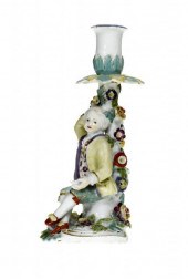 A DERBY HAND CANDLESTICK<br />
