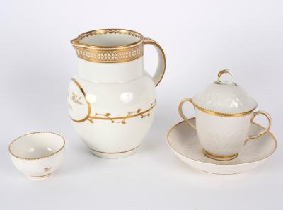 A Derby jug inscribed gilt