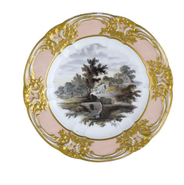 A DERBY PLATE  in Sèvres style,