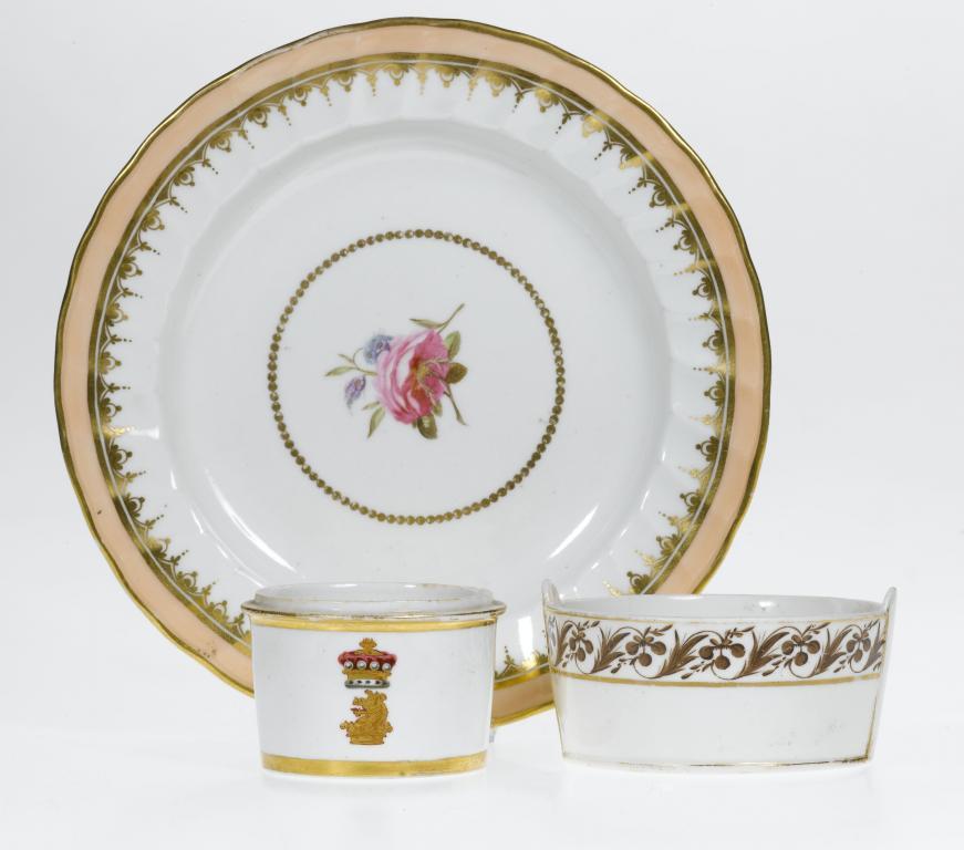 A DERBY PLATE  painted with a