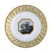 A DERBY PLATE<br />
painted e
