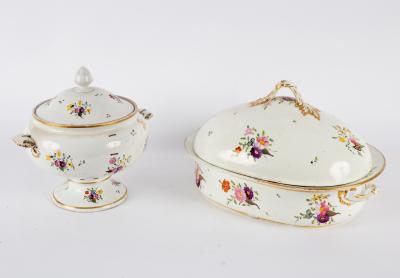A Derby porcelain warming dish with