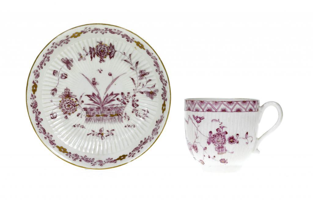 A DERBY REEDED COFFEE CUP AND A
