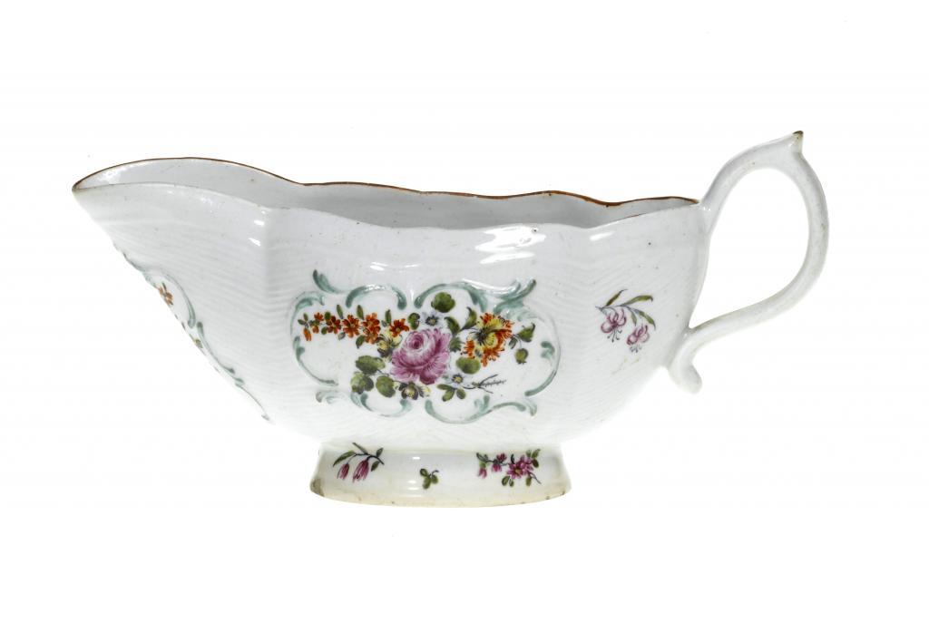 A DERBY SAUCE BOAT moulded with