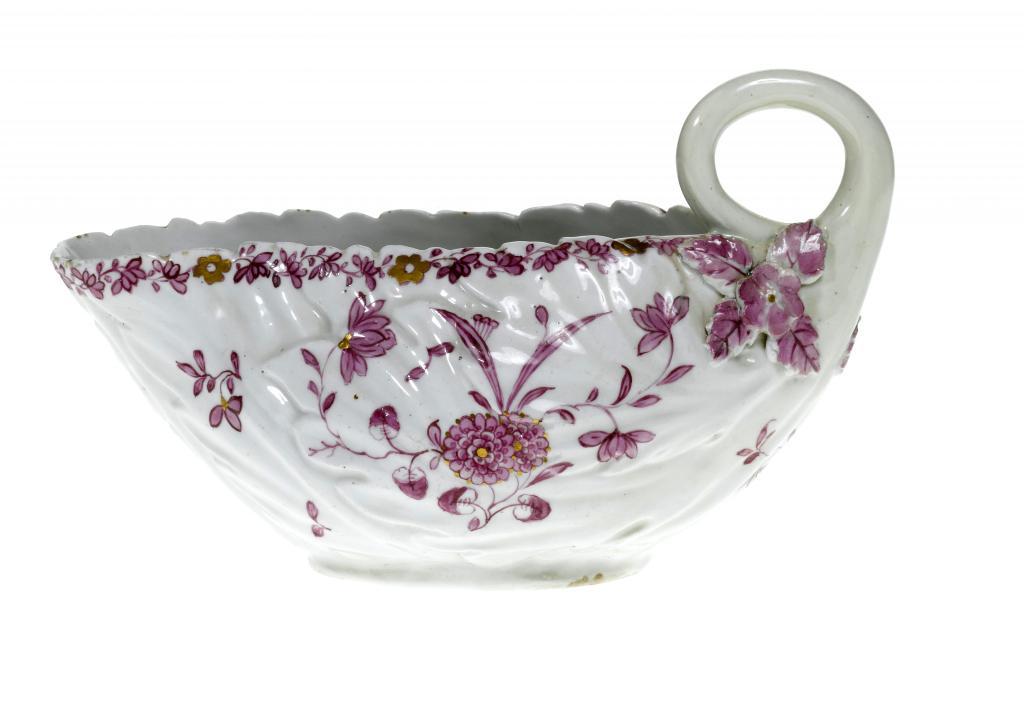 A DERBY SAUCE BOAT  moulded with