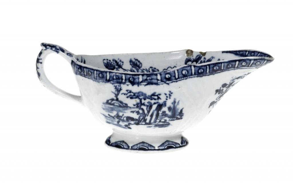 A DERBY SAUCE BOAT moulded with