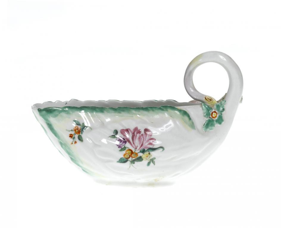 A DERBY SAUCE BOAT moulded with